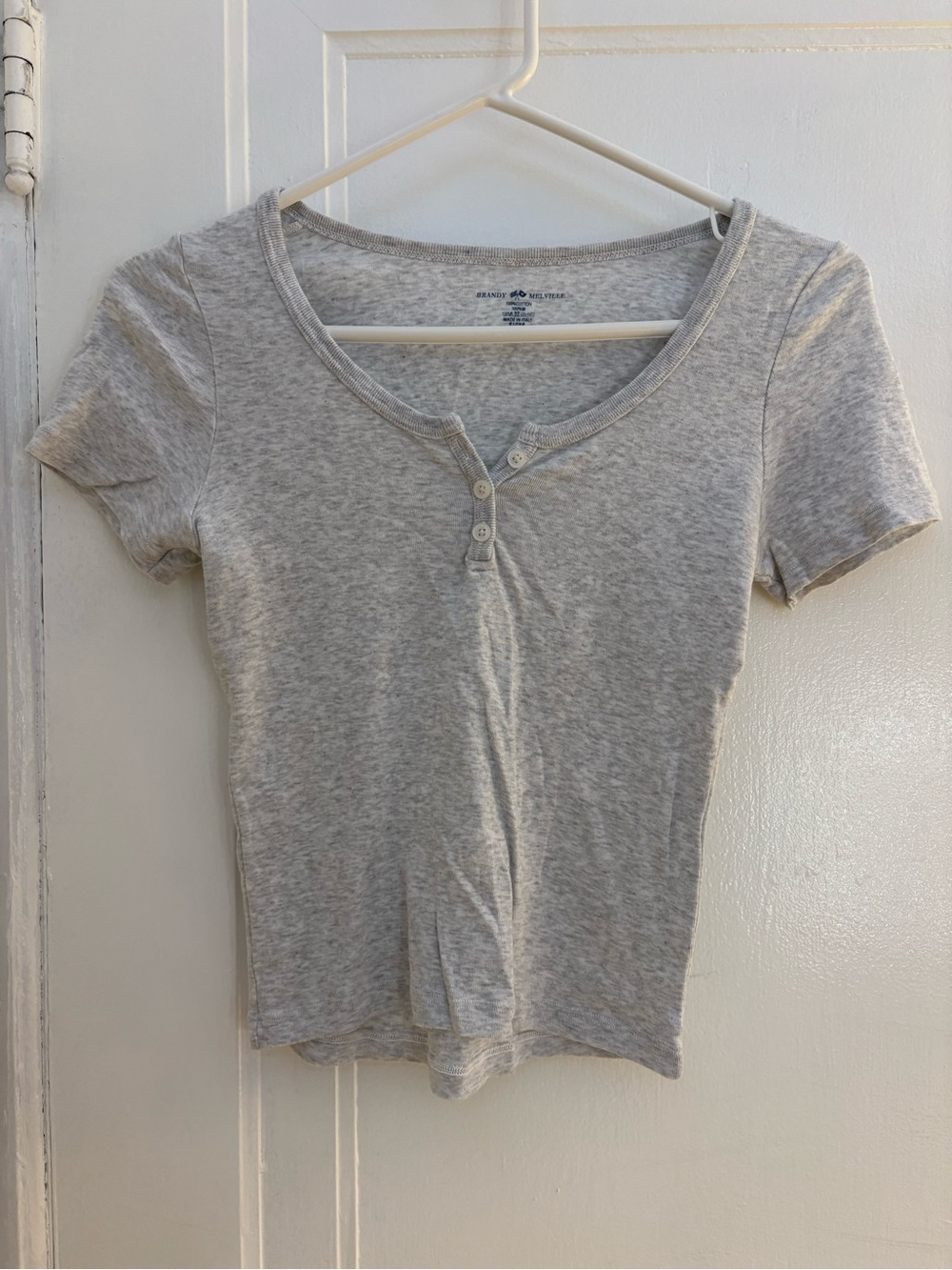 brandy melville grey henley baby tee